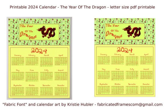 Download 2024 Calendar Year of Dragon Printable - Print Collection