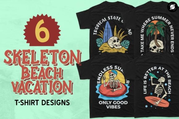 Download Skeleton Summer Beach T-shirt Designs - Shirt designs Collection