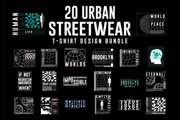 Download Urban Streetwear T-shirt Designs Bundle - Shirt designs Collection