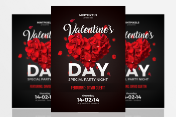 Download Valentine's Day Party A5 Flyer - Premium Bundle