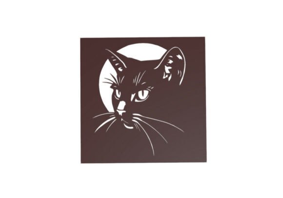 Download Wise Cat and the Moon Wall Art&nbsp;easy 3D Printing - Print Collection