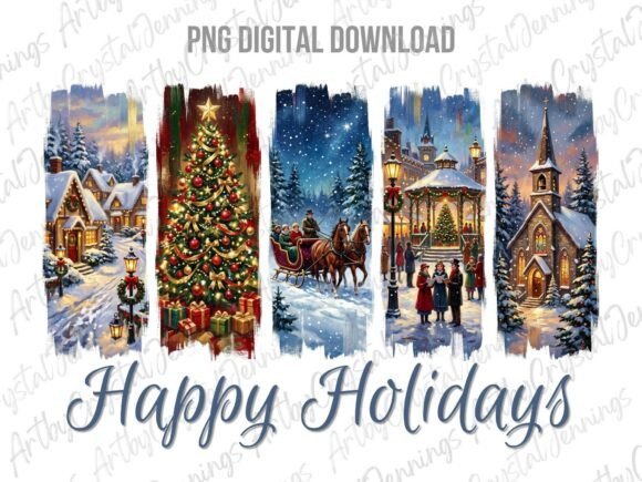 Download Happy Holidays Christmas Brushstroke PNG - Holidays Collection