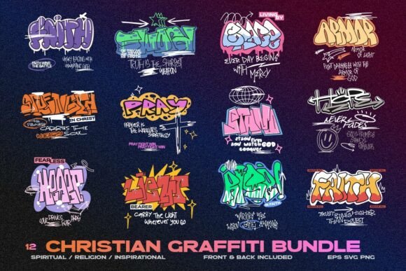 Download Christian Graffiti T-shirt Designs Set - Shirt designs Collection