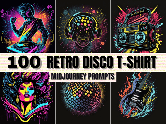 Download 100 Retro Disco T-shirt Designs Prompts - Shirt designs Collection